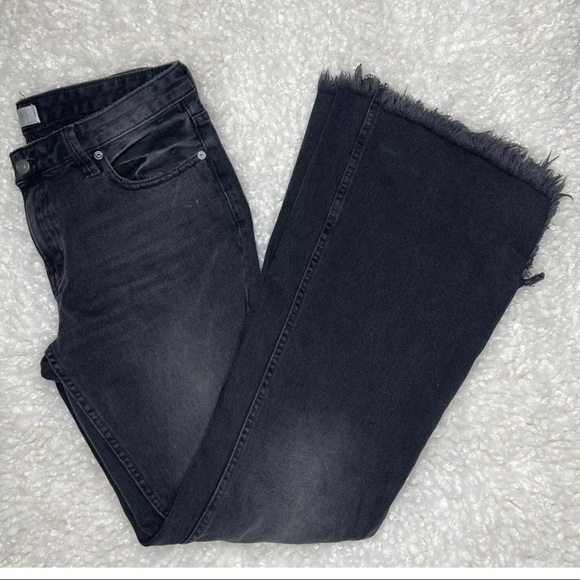 Free people Vintage wide leg frayed hem jeans 27 - Picture 2 of 6